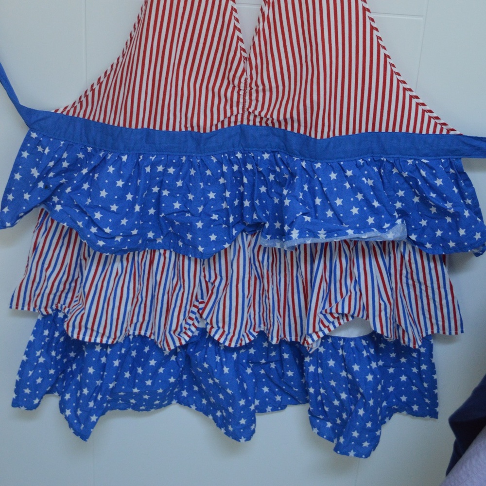 Apron Red White & Blue Ruffle - Picture 2 of 8